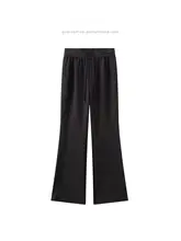 極上の柔らかさ！秋用ストレッチフィットフレアパンツ【女性用・提臀効果・カジュアルデザイン】（セットアップ対応）