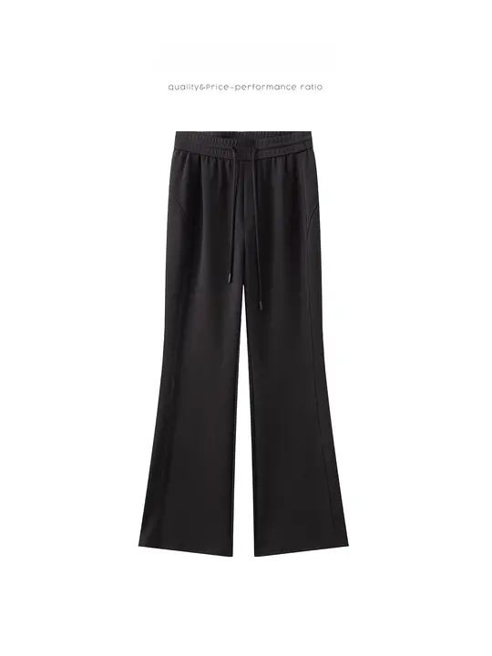 極上の柔らかさ！秋用ストレッチフィットフレアパンツ【女性用・提臀効果・カジュアルデザイン】（セットアップ対応）