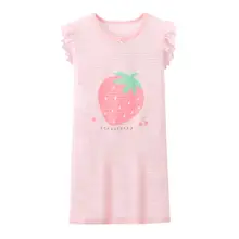 竹節綿製 女の子用夏用スリップドレス【フリル袖・薄手・ホームウェア】