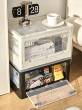透明折りたたみ収納ボックス【キャンプ・車のトランク整理用・おもちゃ収納・サイドオープン】