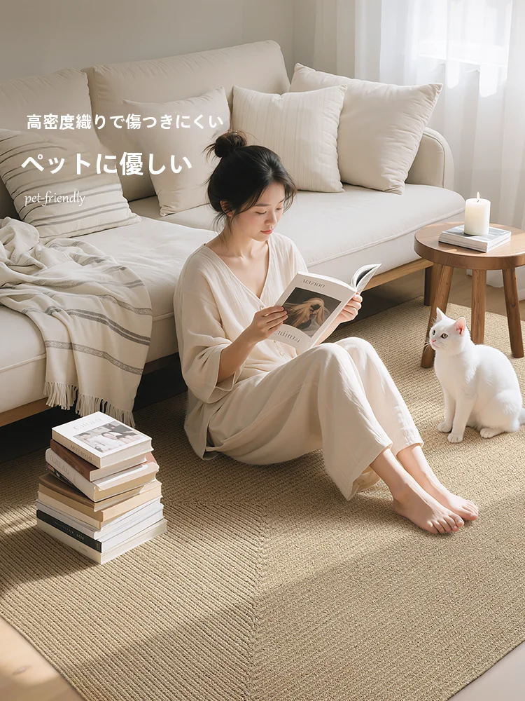 日本風デザインのジュートラグ：ベランダやテラス向けの高級感と耐久性を実現
