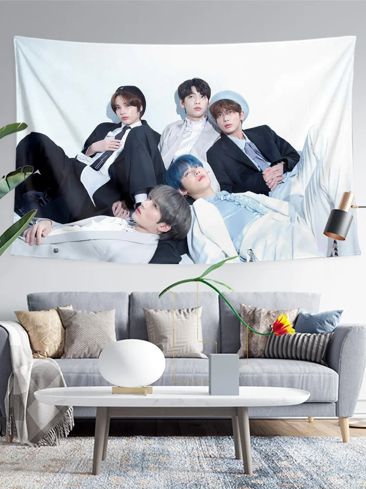 Tomorrow X Together（TXT）ファンクラブ応援用背景布ポスター：韓式インテリアに最適な人物パターン掛け布