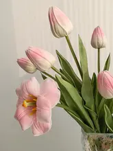 チューリップ 偽花 デスク装飾 花瓶 花束 北欧 PU保湿感