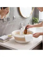 折りたたみ洗面器【大容量・家庭用・学生向け・耐久性プラスチック】