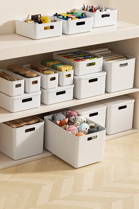 長方形デスク収納ボックス【お菓子・化粧品・雑貨整理用・キッチン・クローゼット】