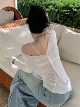 魅力的なデザイン！スリーブレス斜め肩長袖トップス【シンプルなフィット・洗練されたスタイル】