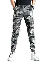 高級感のある伸縮性迷彩ジョガーパンツ【春秋用・男性用・フィット】