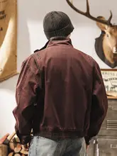 アメリカンヴィンテージ ボルドーカラーの重厚工装ジャケット【ショート丈・ワイドフィット・秋春用】