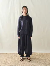透感のある苎麻の軽やかでゆったりとした文芸スタイルシャツと束脚ランタンパンツ（セットアップ対応）