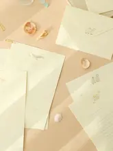 便箋封筒セット ヴィンテージ 箔押し 上品 おしゃれ インスタ映え カップル 友人 告白 「paperian」