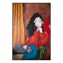 アート手描き油絵 壁掛け装飾画【デザイン性の高い人物画・リビング・寝室用】