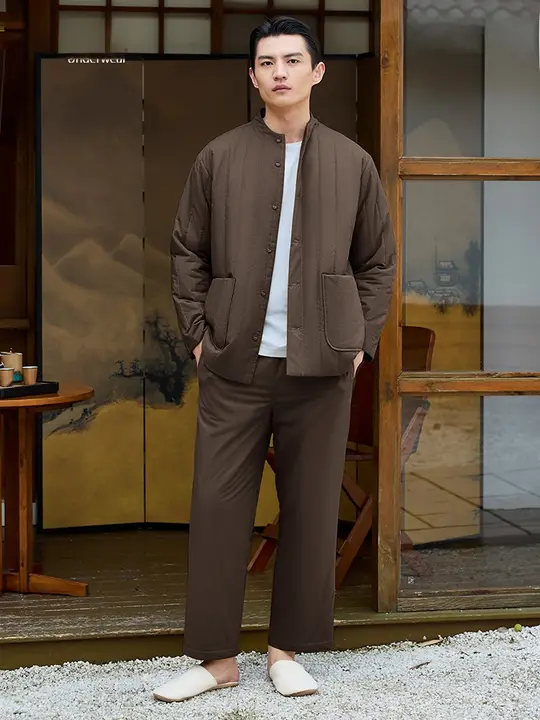 ビジネスマン用 冬用パジャマ【長袖・ロングパンツ・襟付き・極上の柔らかさ】（セットアップ対応）