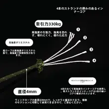HIKEMAN 50m アウトドア反射ロpe【テント用・風防仕様・三角カラビナ付き】