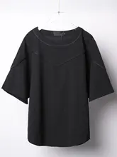 Tシャツ 半袖 メンズ バットスリーブ パッチワーク 防シワ加工 ルーズ 解構デザイン ダーク系