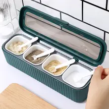 防潮塩容器【多格収納の調味料ボックス・家庭用】