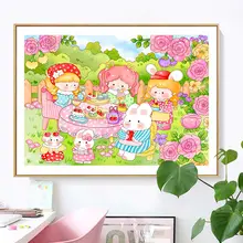 花園アフタヌーンティーの新作 クロスステッチ【高級感のある玄関装飾・手作り】