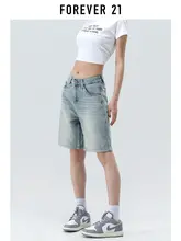 春夏用 レトロデザインの浅青色デニムショートパンツ【ゆったりシルエット】