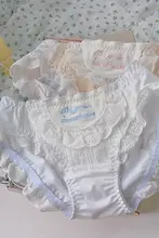 可愛らしい刺繍のフリル付きメイドエプロンと三角パンツ【日系・ロリータスタイル・甘美なデザイン】（セットアップ対応）