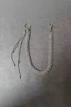 バッグチャーム 編み込みチェーン ハンドメイド 上品 オリジナルデザイン バッグアクセサリー 「AVAVAVA」