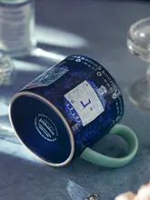 マグカップ コーヒーカップ セラミック デザイン性 おしゃれ ブルー 家庭用 オフィス 「PiaJi」
