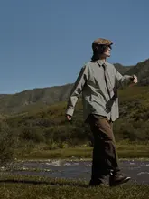 危機青年 ルーズフィットチェック柄長袖シャツ【ユニセックス・秋用】