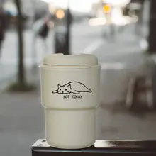 韓国風デザインの個性的なコーヒートラベルカップ【男女兼用・冷飲対応】