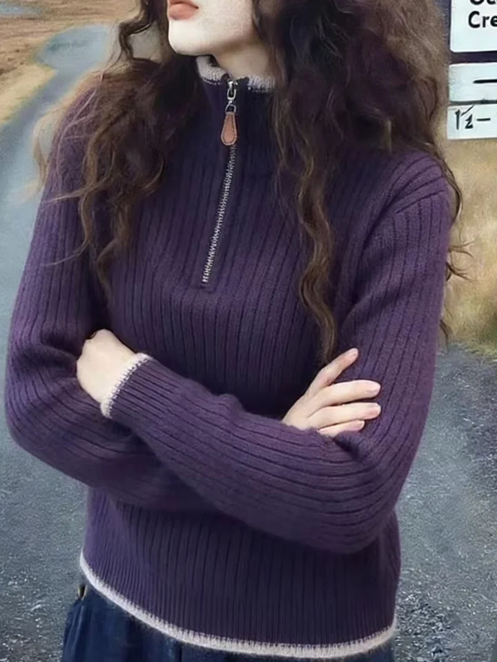 した大人の雰囲気！翻訳ニットセーター【春向け・ルーズフィット・高級感】（セットアップ対応）