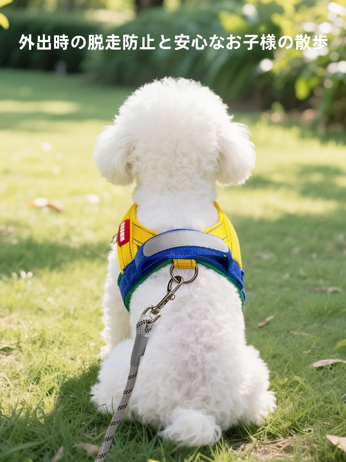 ハーネス型犬用リード：透湿性と首負担軽減が実現される中小型犬向けの安全設計