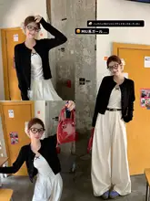 白色麻花デザインのニットカーディガン【春秋用・韓国風・女性用】