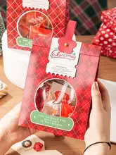 クリスマス包装ボックス【スノーフレーク・キャラメルボックス・ギフト用・ペーパーバッグ・持ち手付き】