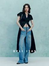 デニムオーバーサイズストレートパンツ【デコンストラクションデザイン・トルコ製】