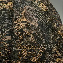 ブラウン ヴィンテージ風 アイアンチェーン織り生地【立体的なデザイン・アート感のあるコート・スカート用】