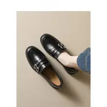 秋用 厚底ローファー【ブラック・クッションソール・楽な履き心地】