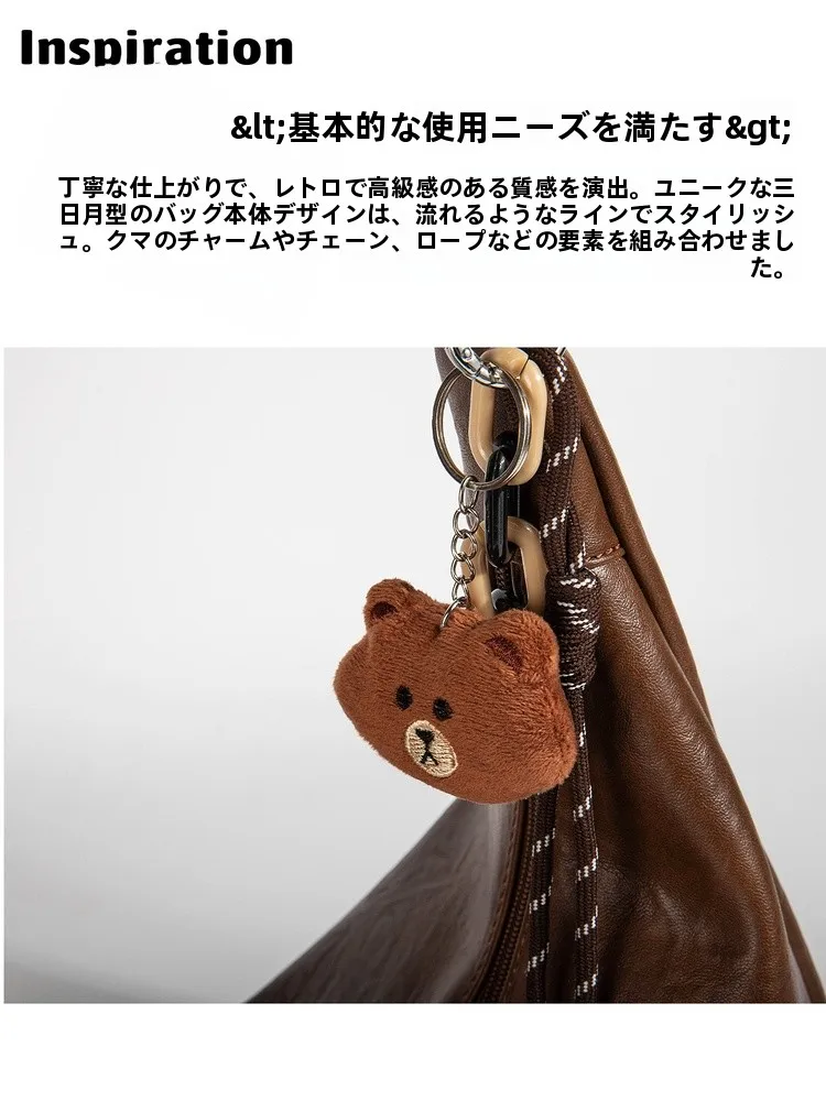 大容量餃子型バッグ：通勤・普段使いに最適なレトロ風シンプルショッパー