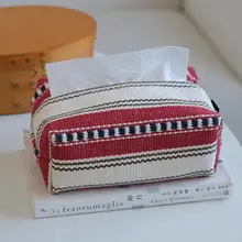 高級感ある赤色のヴィンテージ風ティッシュボックス【インテリア収納用・デスクトップ用】