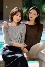 羊毛混合のハーフオープンカラーシャツ【通勤用・ファッション・女性用】