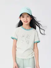 半袖Tシャツ キッズ ガールズ プリント 薄手 速乾 接触冷感 夏 「Balabala」