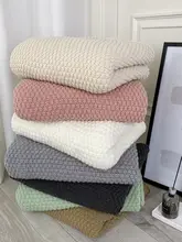 北欧風オフィス用お昼寝ブランケット【全季節対応・ニット・ソファ用・毛布】