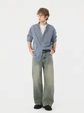 ヴィンテージ風 青いチェックシャツ【コットン・長袖・フィット】