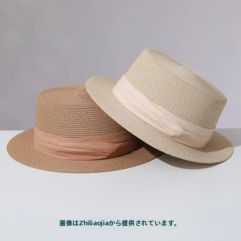 夏用レディースサンハット【UVカット・通気性・草編み・シンプルデザイン】