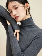 島精 無縫製品の高級ウールハイネックニットトップス【ドイツ製・厚手・女性用】