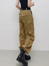 高腰カジュアルチノパンツ【多ポケット・ゆったり・春秋用・レディース】