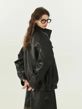 レザージャケット 裏ボア 男女兼用 秋冬  厚手 PUジャケット