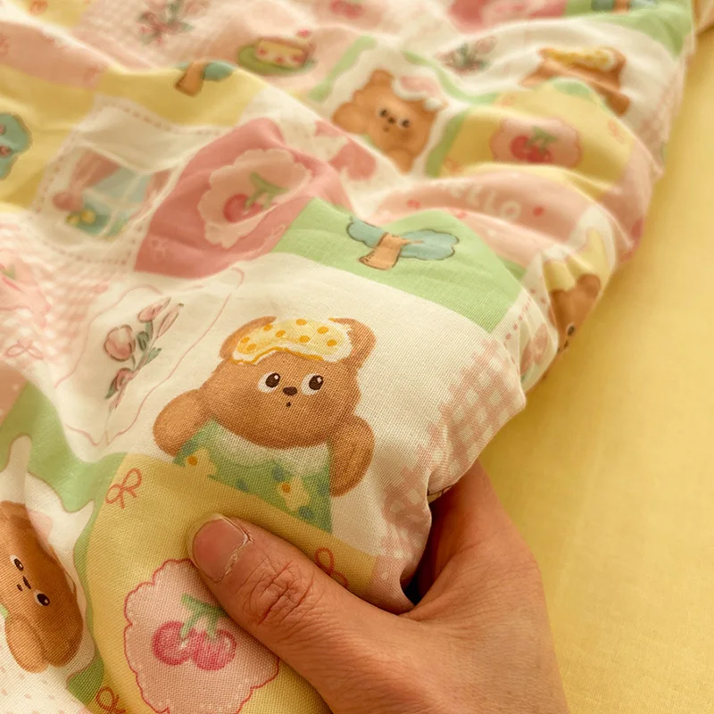 可麗熊ダブルガーゼ布団カバー：全棉素材で四季を対応する家庭用カバーの実用性