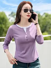 おしゃれなバイカラー 長袖Tシャツ【丸首・レディース・極上の柔らかさ・スリムフィット】（セットアップ対応）