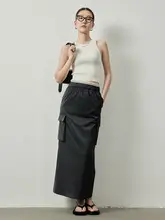 ワークスカート 女 通勤 夏用薄手 ストレート ヴィンテージ シルエットカバー スタイリッシュ