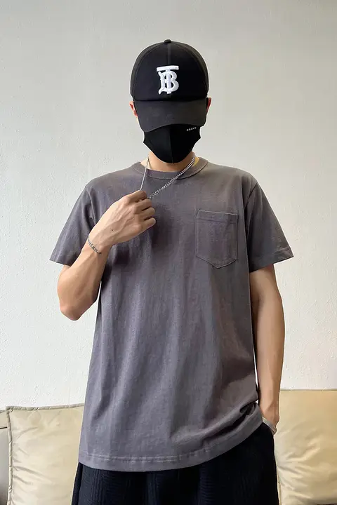 高品質コーマコットン メンズTシャツ【シンプルデザイン・ルーズフィット・半袖】
