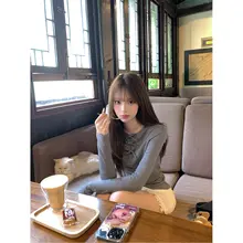 ニットトップス レディース 長袖 蝶結び スリムフィット 春コーデ 着回し 上品 春「sasaouni」