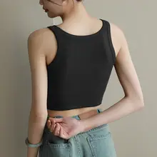 キャミソール 女性 クロップデザイン バストパッド UVカット ノースリーブ 外着可能
