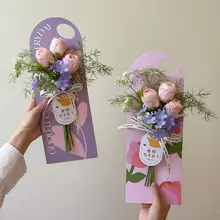 高級感ある紫色の花束とカード【教師向け・感謝のギフト・フェイクフラワー・思い出の品】